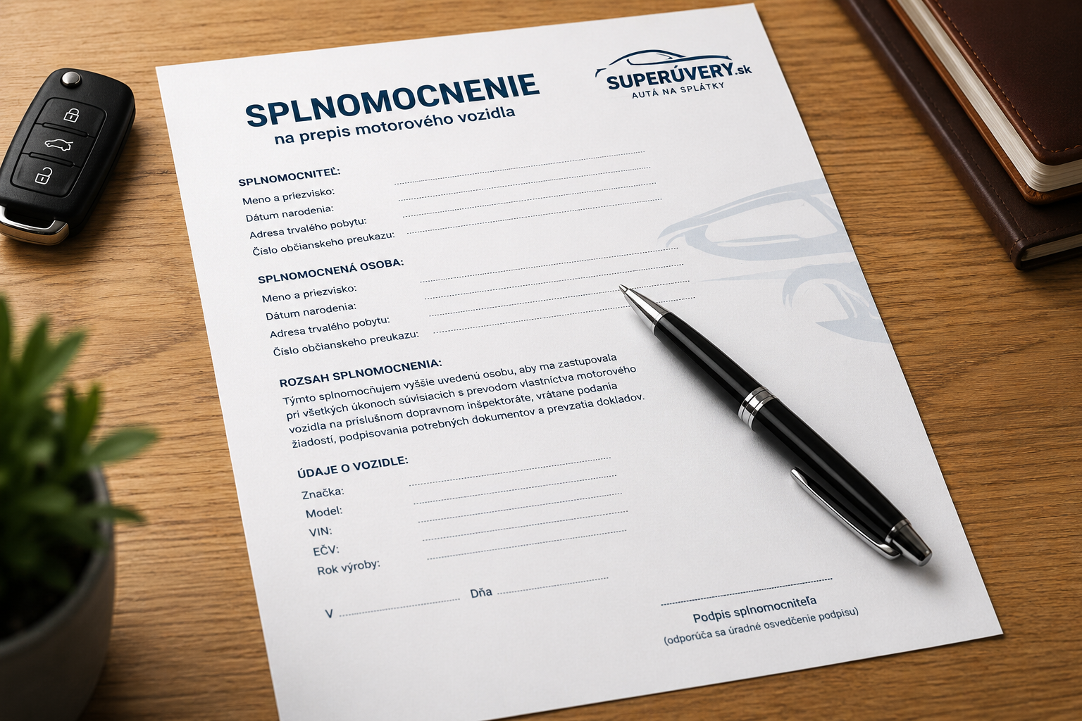 Splnomocnenie na prepis auta 2026 – vzor, postup a najčastejšie chyby